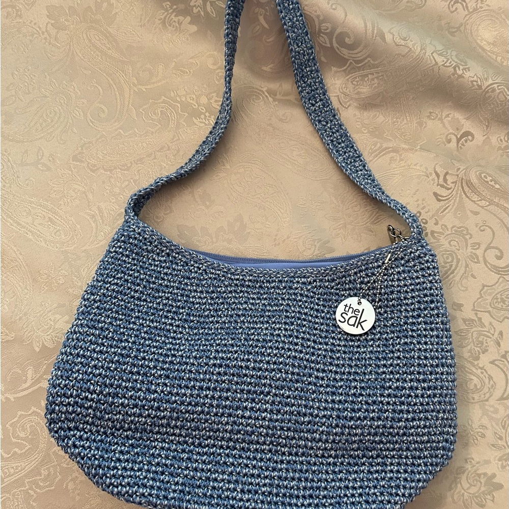 the Sak Crochet Denim-Friendly Handbag Like New